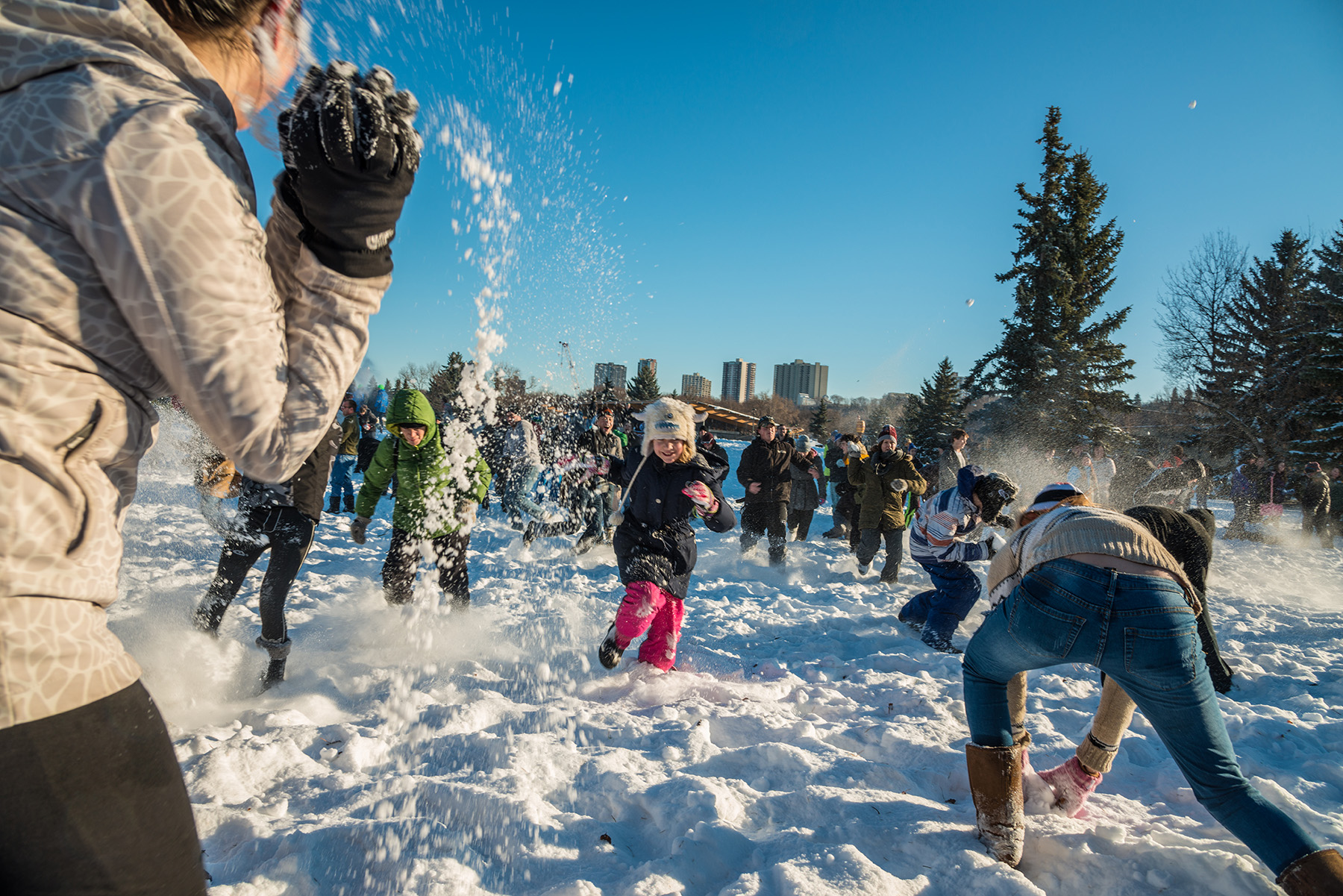 Canadese bestemming gratis sneeuwballengevecht in Rotterdam 12 oktober